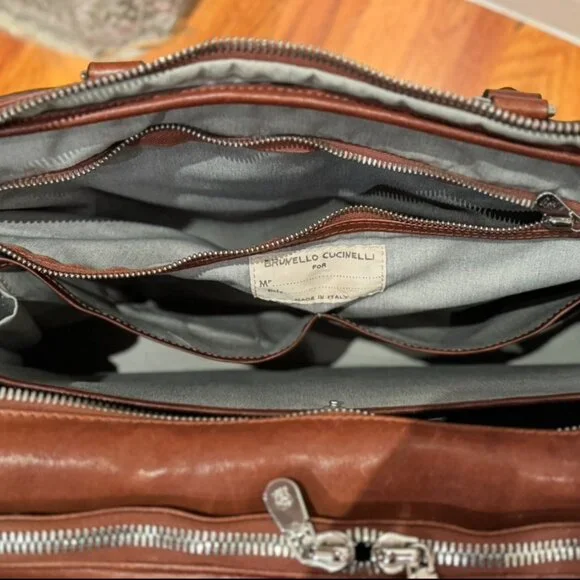 Brunello Cuinelli Leather Briefcase - Picture 8 of 8